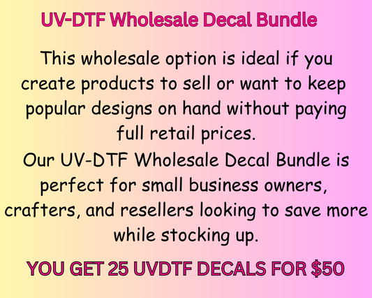 UVDTF Tumbler/journal wholesale bundle
